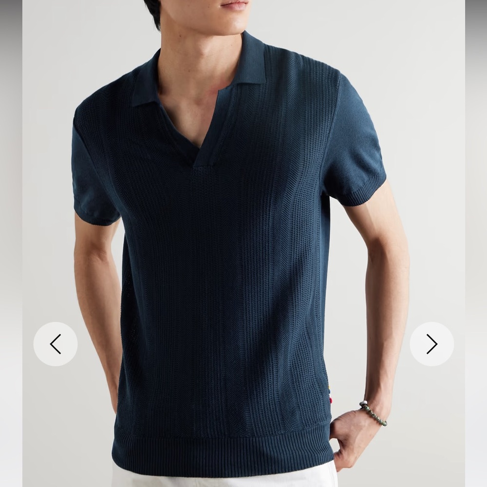 SOLD! SOLD!Orlebar Brown Horton Slim Fit Ribbed Short Sleeve Cotton Polo Shirt